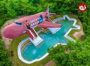 ببینید| مراحل ساخت یک ویلا شبیه هواپیما همراه با استخر در جنگل های کامبوج