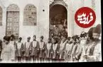عکس| سفر زمان؛ درباریان در کنار دیوار و زن‌های اروپایی پشت پنجره؛ دوران قاجار