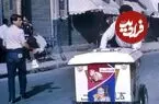 عکس| سفر زمان؛ شیر فروش دوره گرد در کوچه پس کوچه های تهران؛ دهه 50