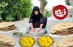 ببینید؛ غذای روستایی در ایلام؛ پخت نان محلی ساجی و تهیه یک خوراک با سیب زمینی