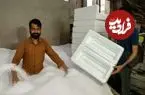 ببینید| فرآیند تماشایی تولید انبوه فوم در کارخانه ای در پاکستان
