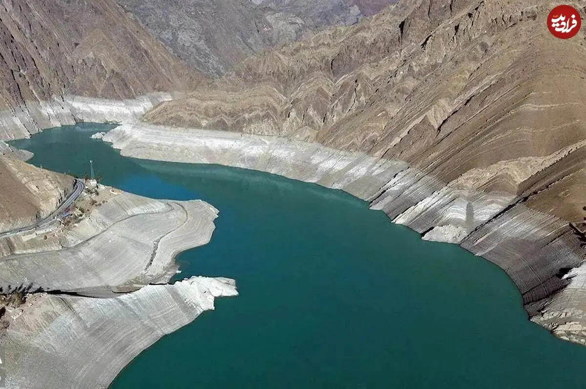 عکس؛ نمایی از سد کرج در دو بازه زمانی آبان امسال و آبان سال گذشته