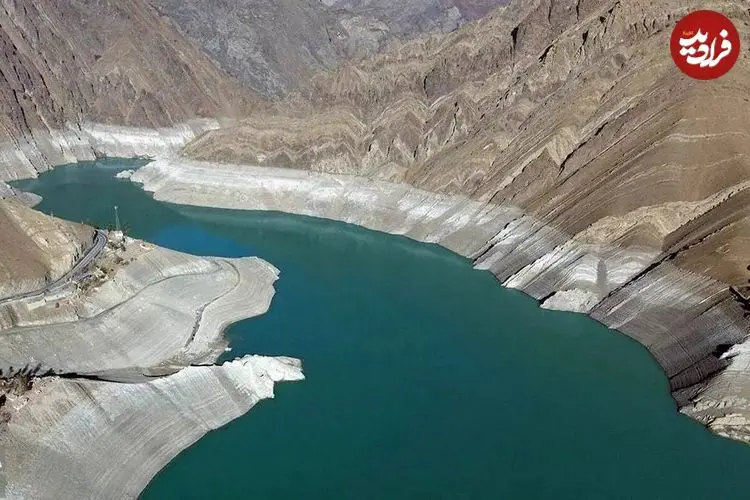 عکس؛ نمایی از سد کرج در دو بازه زمانی آبان امسال و آبان سال گذشته