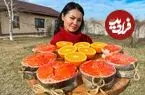 ببینید| غذای روستایی در اوکراین؛ پخت یک غذای متفاوت با ماهی سالمون و آناناس