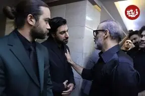 تصاویری از احسان خواجه امیری در مراسم ختم پدرش