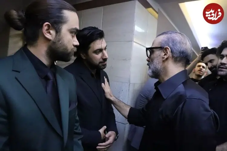 تصاویری از احسان خواجه امیری در مراسم ختم پدرش