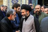 عکس؛ سفر به تاریخ؛ «سید مسعود خامنه‌ای» در مراسم ترحیم آیت‌الله هاشمی شاهرودی؛ سال 97