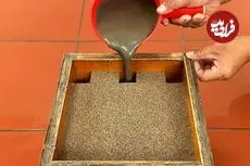 ببینید| ایده ساخت یک گلدان زیبا با قالب چوبی و سیمان به روش استاد چینی