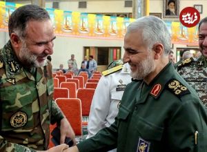 عکس؛ سفر در زمان؛ «سردار سلیمانی، قالیباف و جهانگیری» در بیت رهبری؛ دهه 90