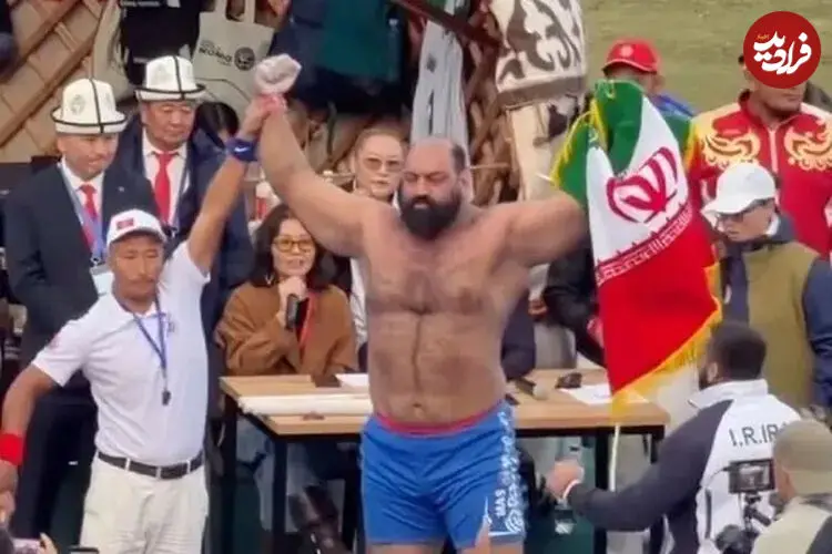 ببینید| رضا قیطاسی قهرمان چوب‌کشی بازی‌های جهانی عشایری شد