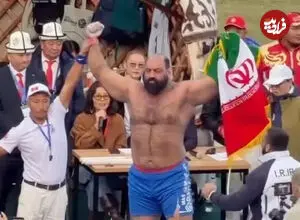 ببینید| رضا قیطاسی قهرمان چوب‌کشی بازی‌های جهانی عشایری شد