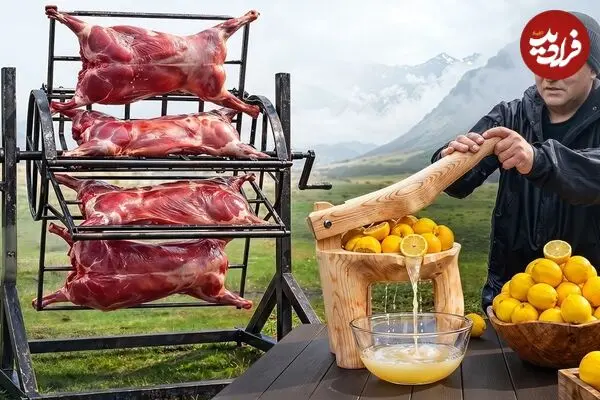 ببینید| غذای روستایی در آذربایجان؛ کباب کردن 4 بره به یک روش متفاوت