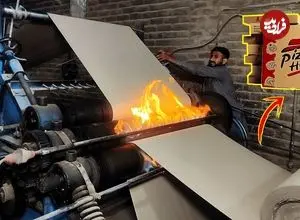 ببینید| فرآیند تولید انبوه جعبه پیتزا در کارگاهی در پاکستان