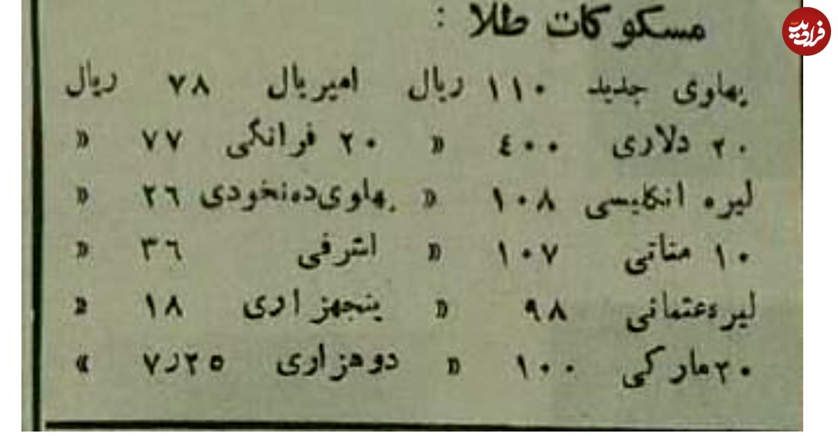 (عکس) قیمت دلار و سکه، ۹۰ سال قبل چقدر بود؟