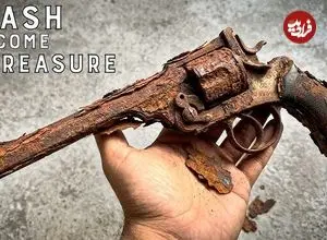 ببینید| فرآیند ساخت یک چاقوی تیز با استفاده از یک تپانچه زنگ زده!