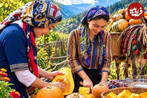 ببینید| غذای روستایی در ایران؛ پخت پلو مخلوط با کدو تنبل و ماهی دودی در روستایی سرسبز