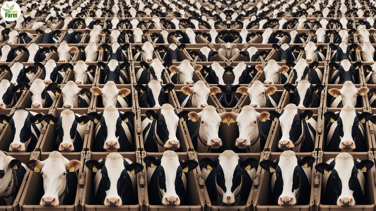 (ویدئو) روش خلاقانه اروپایی ها برای پرورش هزاران گاو روی آب؛ بسته  بندی گوشت گاوها در کارخانه