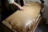 (ویدئو) نحوه ساخت پوتین دست ساز با پوست حیوان وحشی به روش استاد ژاپنی