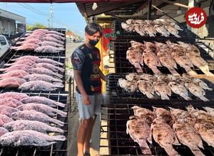 ببینید؛ غذای خیابانی در تایلند؛ ماهی تیلاپیای کبابی و سرخ شده در بانکوک