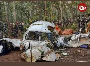 ببینید| کشته شدن ۷ نفر بر اثر سقوط آمبولانس هوایی در هند