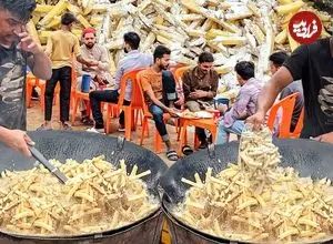 ببینید| غذای خیابانی در پاکستان؛ پخت سیب زمینی تخم مرغ به روشی متفاوت در کراچی