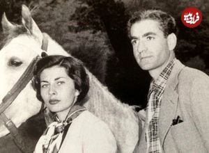 عکس؛ سفر در زمان؛ «محمدرضا پهلوی و ثریا، همسر دوم اش» در یک مراسم؛ دهه 30