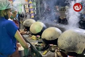 ببینید؛ غذای خیابانی در هند؛ پخت نان محلی متکا روتی در ناگپور