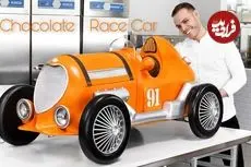 ببینید| نحوه ساخت یک خودروی مسابقه کلاسیک با 23 کیلوگرم شکلات تلخ