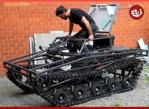 ببینید| مراحل دیدنی ساخت یک تانک کوچک با قطعات خودروهای قدیمی در بلژیک