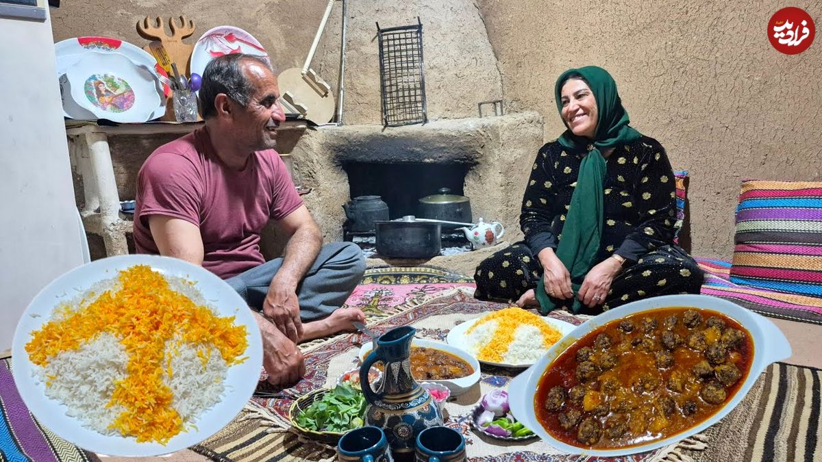 ببینید| غذای روستایی در ایران؛ پخت کوفته سنتی توسط زوج روستایی