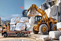 (ویدئو) فرآیند دیدنی استخراج سنگ های عظیم و تولید مرمر توسط کارگران 