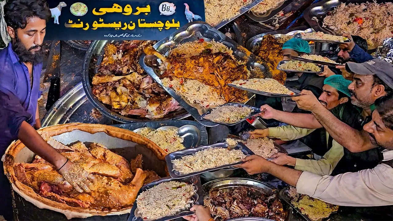 (ویدئو) غذای خیابانی در پاکستان؛ پخت چلو گوشت بز و چلو دنده گوسفند