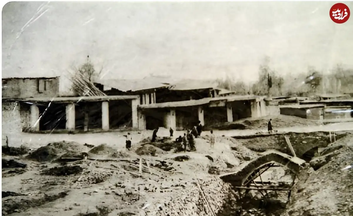 عکس؛ سفر در زمان؛ سر پل تجریش در اواخر دوره قاجار و قبل از ساخت میدان