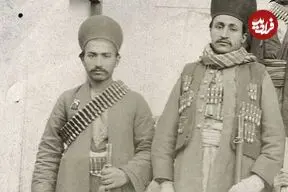عکس| سفر زمان؛ مردان بختیاری با اسلحه و قطار فشنگ؛ یک قرن قبل