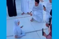 (ویدیو) شیرین کاری بانمک یک دختر بچه در کعبه سوژه شد 