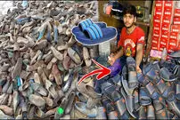 (ویدئو) تبدیل دمپایی‌های قدیمی به نو: فرآیند جالب بازیافت پلاستیک