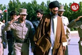 عکس؛ سفر به تاریخ؛ «شهید صیاد شیرازی» در کنار «رهبر انقلاب» در دیدار با «حافظ اسد»؛  سال 1363