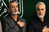 عکس؛ سفر به تاریخ؛ «امیر موسوی، فرماندۀ جدید ستاد کل» در مراسم ترحیم پدر «سردار سلیمانی»؛ سال 96