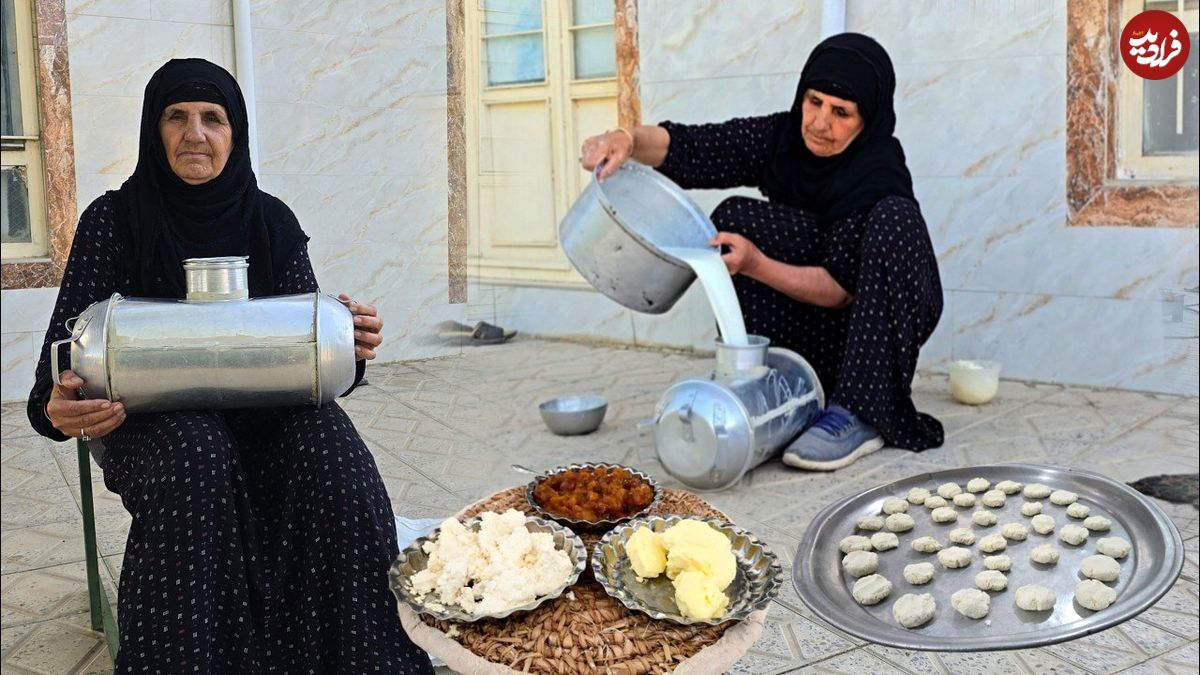 ببینید؛ غذای روستایی در ایران؛ تهیه ماست، کشک و دوغ توسط مادربزرگ ایلامی