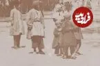 عکس| سفر زمان؛ کودکان تهرانی در خیابان باب همایون در دوران قاجار