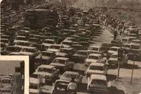 تصاویر| سفر در زمان؛ عکس‌هایی از ترافیک وحشتناک تهران در زمستان ۱۳۵۴