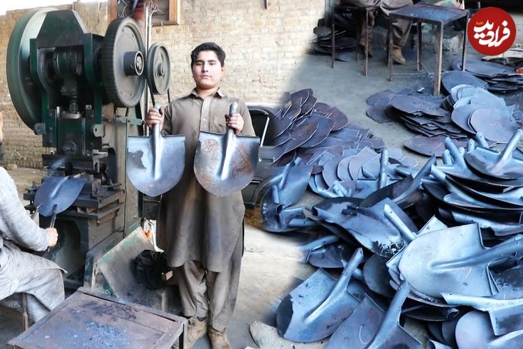 ببینید؛ مراحل دیدنی تولید انبوه بیل در کارگاهی در پاکستان