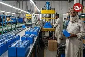 ببینید| مراحل دیدنی تولید انبوه باتری خودرو در کارگاهی در پاکستان