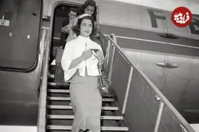 عکس| سفر در زمان؛ «اشرف پهلوی» در کنار «قدبلندترین مرد ایران»؛ سال 1330