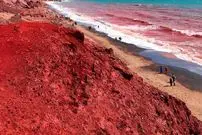 ببینید؛ ساحل سرخ بارانی شد