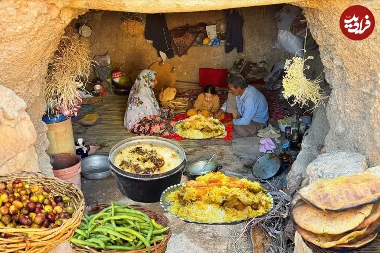 ببینید| غذای روستایی در ایران؛ برداشت انجیر، پخت نان سنتی و خوراک مرغ و لوبیا در دشت
