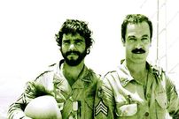 عکس؛ سفر در زمان؛ «سعید راد، ناصر ملک مطیعی، بیک ایمانوردی و سپیده» در کنار هلی‌کوپتر شینوک هوانیروز؛ سال 56