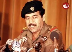 عکس| سفر در زمان؛ لحظه دیدار «علیرضا مرندی» با «صدام حسین»؛ سال 1376