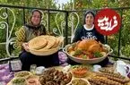 ببینید| غذای روستایی در ایران؛ کباب کردن 3 مرغ شکم پر و تهیه نان سنتی و سالاد