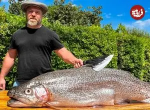 ببینید| غذای روستایی در آذربایجان؛ کباب ماهی قزل آلا در تنور زیر زمینی